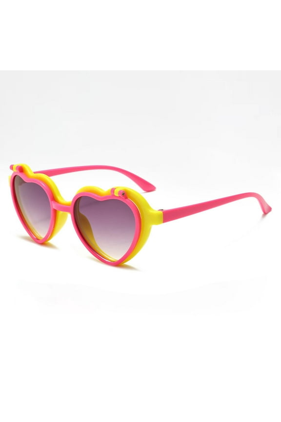 Kids Heart Boys Girls Sunglasses UV Protection for Teen Party Beach Shades Yellow, Size 2T-12