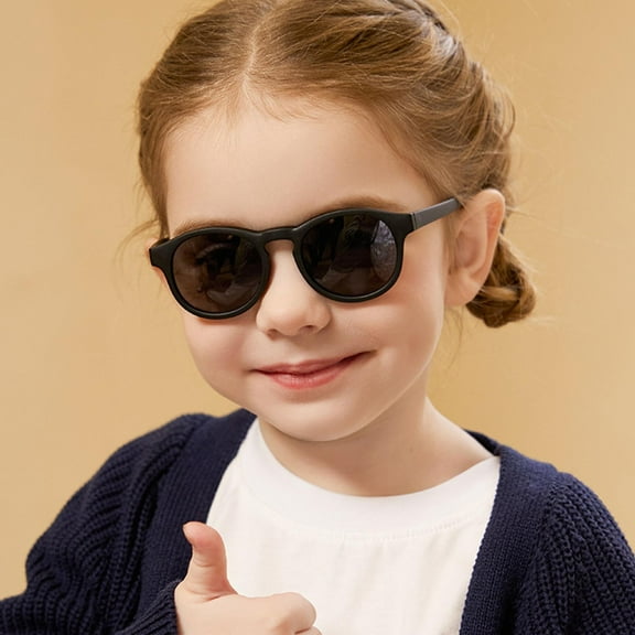 Frwgonr Kids Polarized Sunglasses for Boys Girls Unbreakable Frame Teen Youth Child Sport Baseball Beach Glasses Black, Size 2T-12