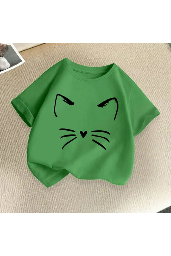 Kids Shirts Boys Girls Green Kids Summer Casual Daily Shirt Fashionable Graphic Tops Tee 2-14