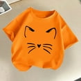 thumbnail image 1 of Frwgonr Kids Shirts Boys Girls Orange Kids Summer Casual Daily Shirt Fashionable Graphic Tops Tee 2-14, 1 of 5