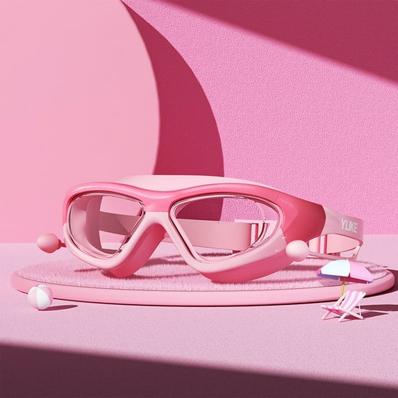 Frwgonr Kids Swim Goggles UV Protection Anti-Fog Pool Water Swimming Goggles for Boys Girls Youth Toddler Hot Pink, Size 2T-13