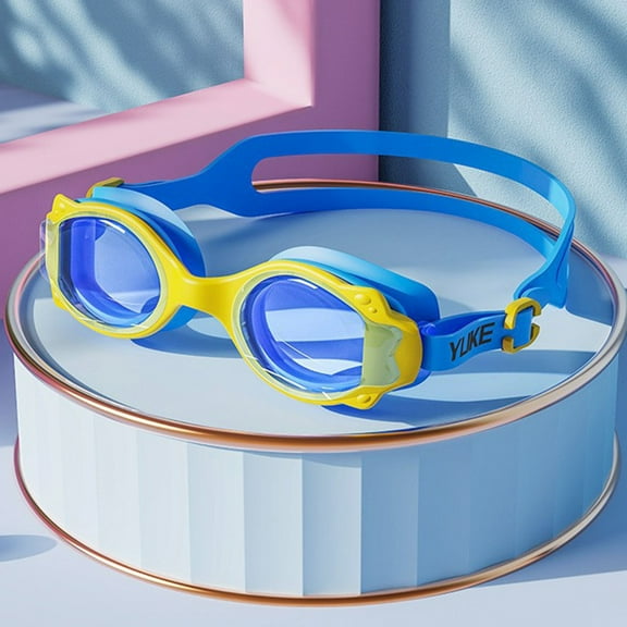 Frwgonr Kids Swim Goggles UV Protection Anti-Fog Pool Water Swimming Goggles for Boys Girls Youth Toddler Yellow, Size 2T-13