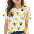 thumbnail image 1 of Frwgonr Little Girl Tops Short Sleeve Tees Casual Graphic Summer T-Shirts for Boys Yellow, Size 3-14 Years, 1 of 5