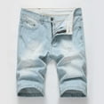 thumbnail image 1 of Frnrwgo Men's Denim Shorts Distressed Ripped Stretch Elastic Waist Relaxed Fit Summer Beach Lightweight Casual Jeans, 1 of 3