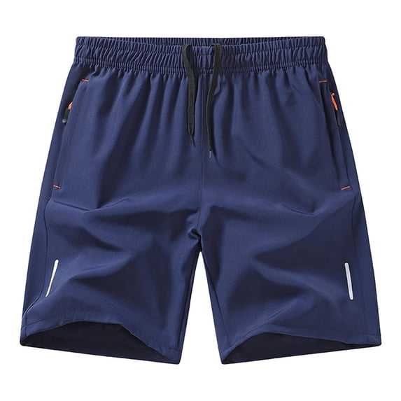 Frnrwgo Men's Fashion Active Shorts Solid Elastic Waist Drawstring Quick Dry Summer Beach Shorts