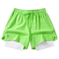 thumbnail image 1 of Frnrwgo Men's Ice Silk Running Shorts 2-in-1 Split Hem Training Gym Active Summer Shorts, 1 of 4