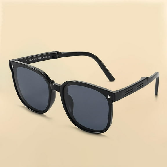 Frwgonr Polarized Kids Sunglasses for Girls Boys, Outdoor Beach Eyewear UV Protection for Children Black, Size 4T-10