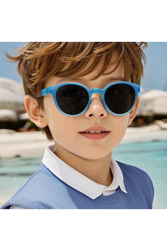 Polarized Kids Sunglasses for Girls Boys, Outdoor Beach Eyewear UV Protection for Children Blue, Size 2T-12