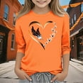 thumbnail image 1 of Frwgonr School Shirts for Girls Orange Kids Summer Fall Crewneck Loose Casual Tops Tees Size 3T-12, 1 of 5