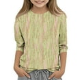 thumbnail image 1 of Frwgonr School Uniform Shirts for Boys Girls Yellow Kids 3/4 Sleeve Cute Tops Graphic Crew Neck Shirts Soft Summer Tees 3-12, 1 of 5