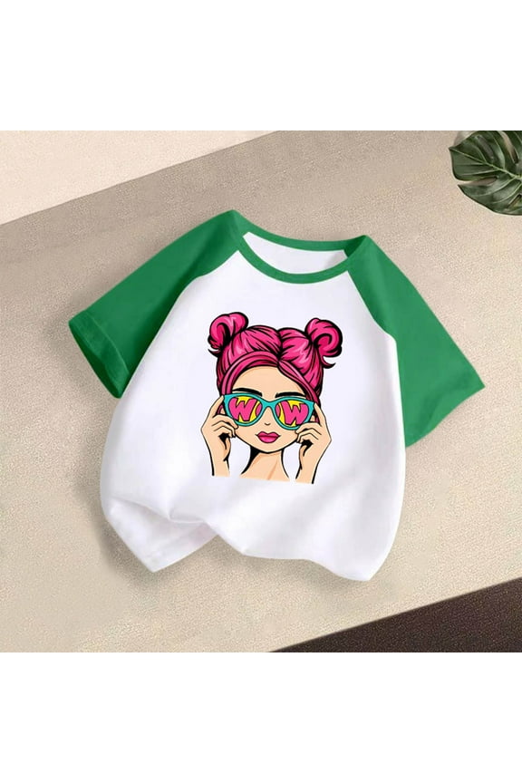 Shirts for Teen Boys Girls Green Cute Graphic Tee Tops Kids Summer Outfit Clothes 3T-12