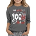 thumbnail image 1 of Frwgonr Short Sleeve T-Shirts for Boys Girls Gray 3/4 Sleeve 100th Day of School T-Shirt Celebration Gifts Top 3-12 Years, 1 of 4