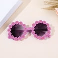 thumbnail image 1 of Frwgonr Sunglasses for Kids Round Flower Cute Glasses UV Protection Children Girl Boy Purple, Size 2T-12, 1 of 4