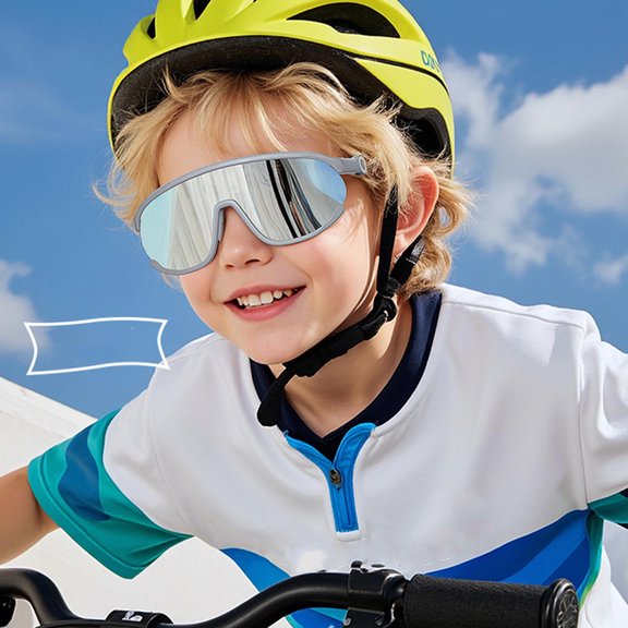 Frnrwgo Youth Baseball Sunglasses for Boys Girls Softball Cycling Sports Sunglasses for Kids Lightweight Frame Silver, Size 2T-12