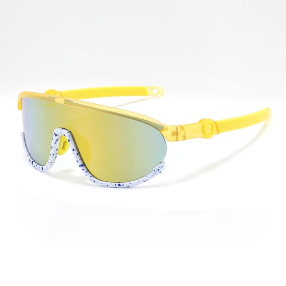Frnrwgo Youth Baseball Sunglasses for Boys Girls Softball Cycling Sports Sunglasses for Kids Lightweight Frame Yellow, Size 2T-12