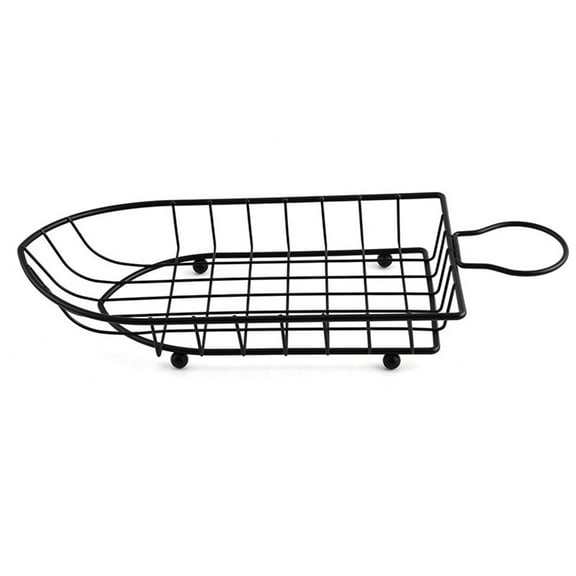 Fry Basket Boat Shape Round Design For French Fry Holder Polished Stainless Steel