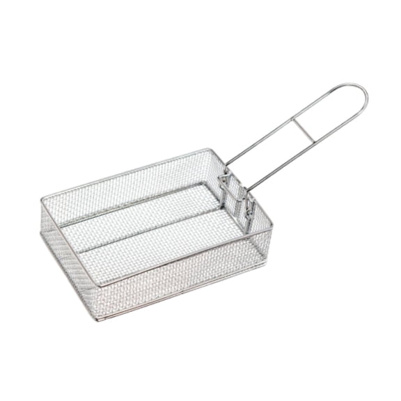 Fry Basket Mesh Food Strainer Stainless Steel Material Foldable Handle Suitable for Restaurant Kitchen Use