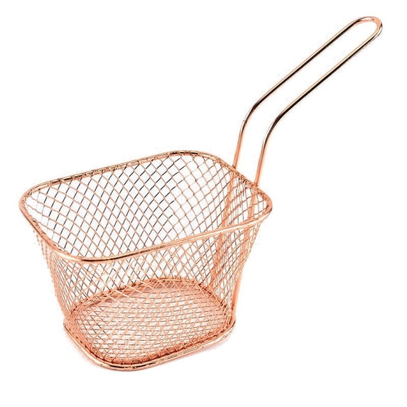 Fry Baskets, 1Pcs Mini Stainless Steel Chips Deep Food Presentation Strainer Tool Basket with Handle Fryer Pan for Chips Fries Shrimps Wedges Potato Cooking