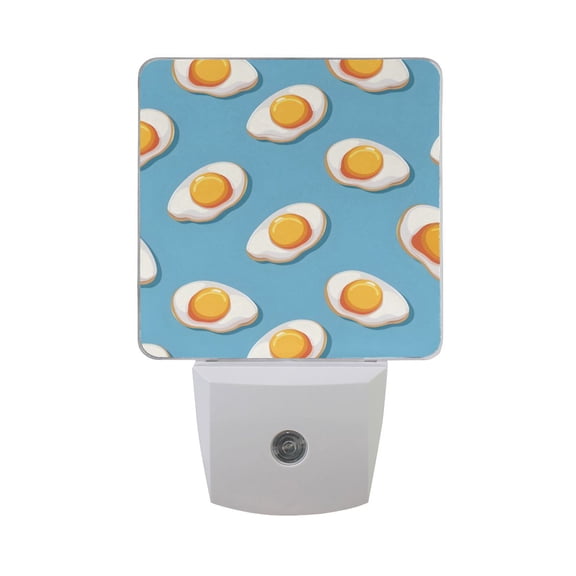 Fry Egg Pattern Night Light 2 Pack LED Nightlight Plug into Wall Dusk to Dawn Sensor Soft White