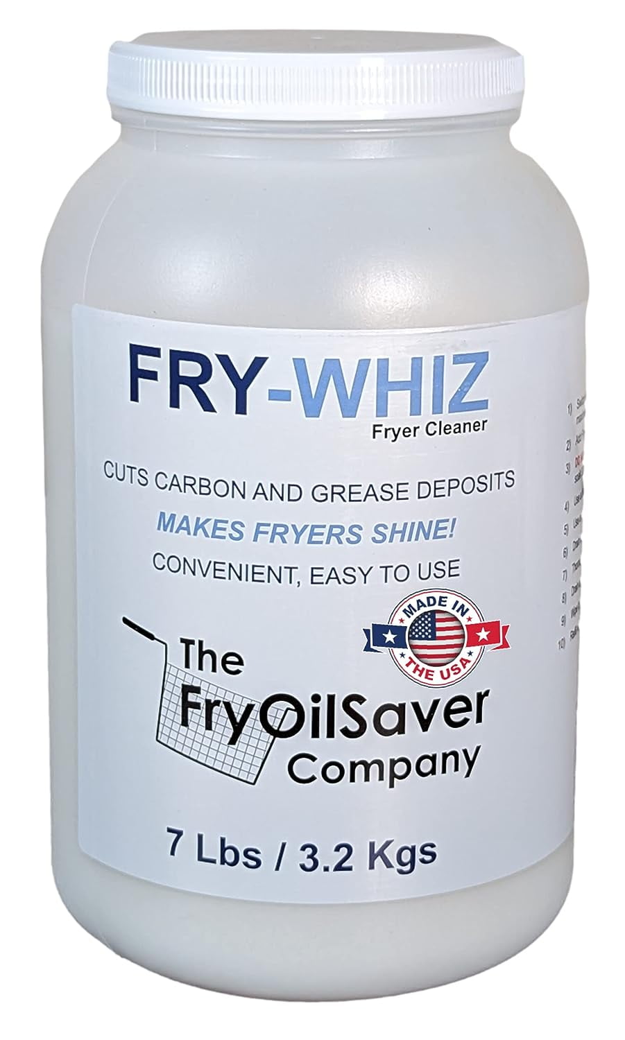 FryWhiz Deep Fryer Cleaner, NonFoaming Fryer Cleaning Powder, Magic