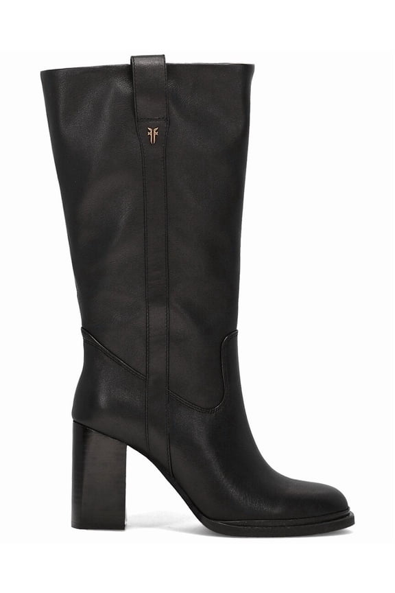 Alex Slouchy Mid leather Boot, 8.5, Black