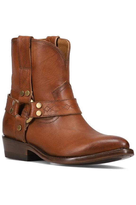 Billy Harness Leather Bootie, 6, Brown