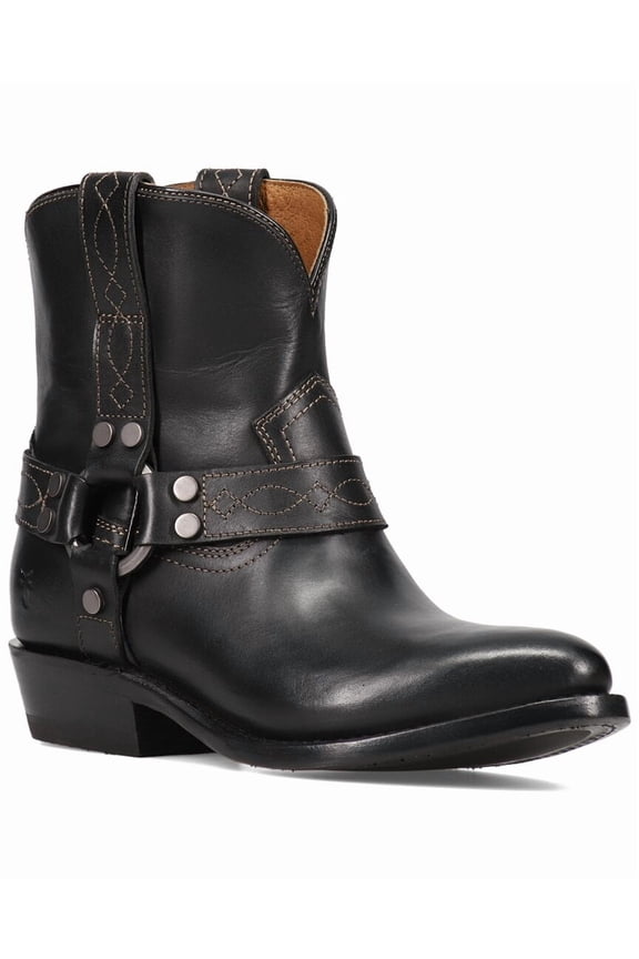 Billy Harness Leather Bootie, 7.5, Black