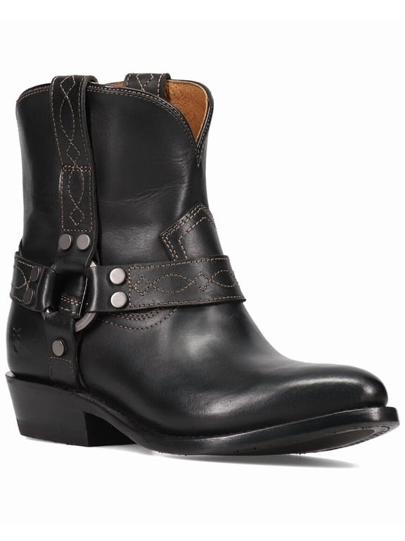 Billy Harness Leather Bootie, 7, Black