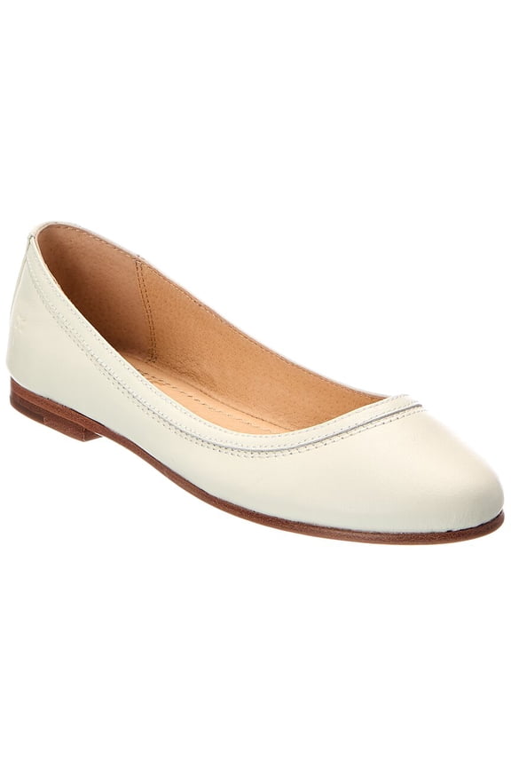 Carson Leather Ballet Flat, 6, White