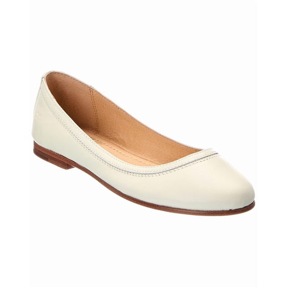 Frye Carson Leather Ballet Flat, 8, White