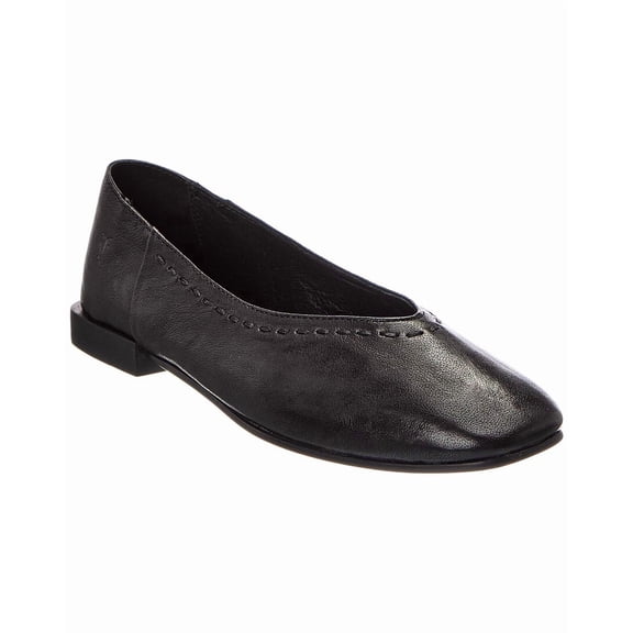 Frye Claire Leather Flat, 6, Black