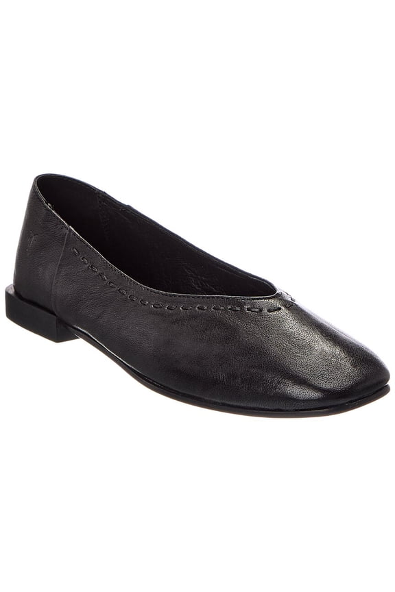 Claire Leather Flat, 7.5, Black