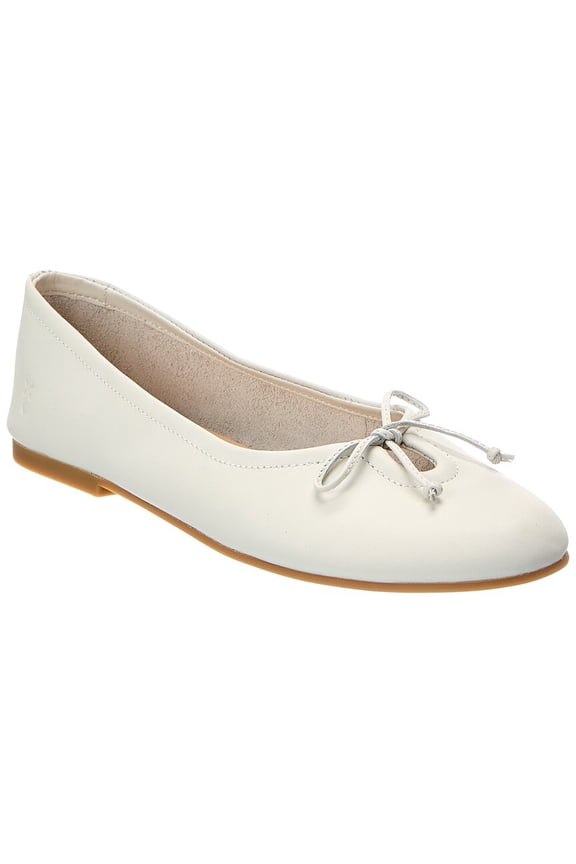 Emma Leather Ballet Flat, 9, White