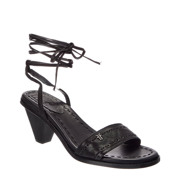 Frye Estelle Ankle Tie Leather Sandal, 9, Black