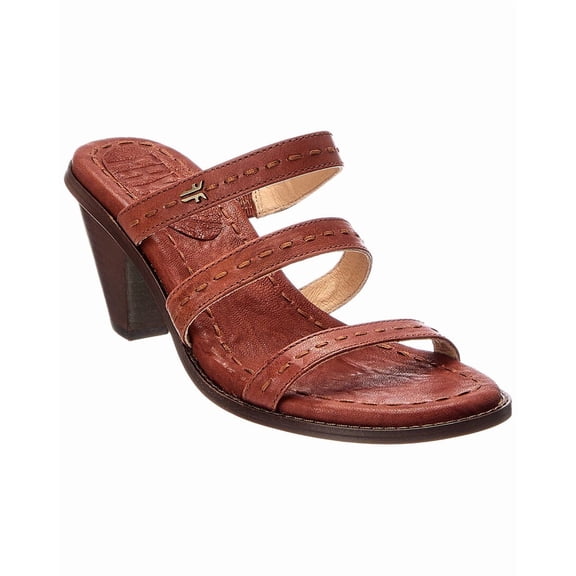 Frye Estelle Strappy Slide Leather Sandal, 10, Red