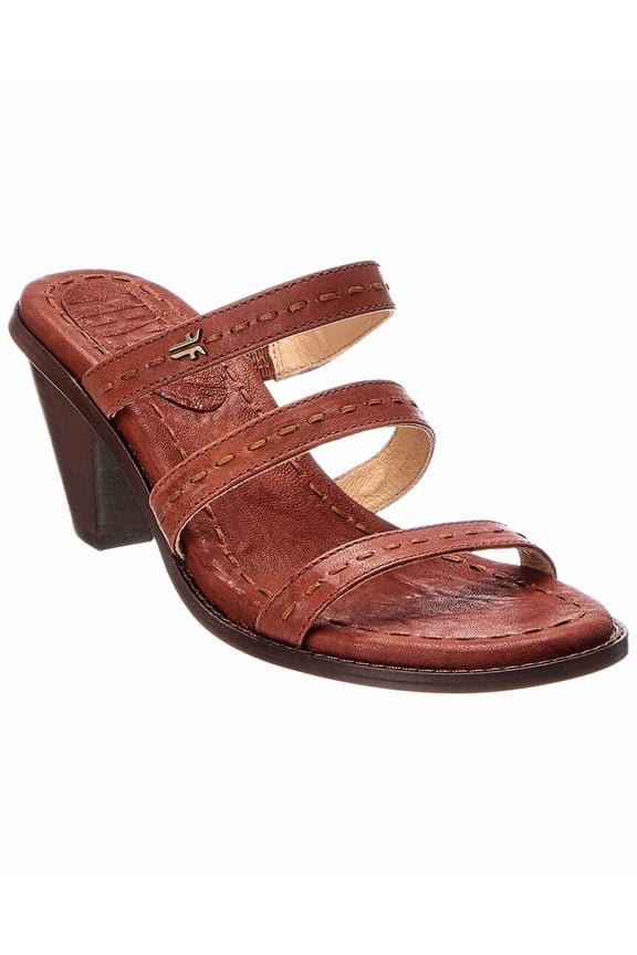 Estelle Strappy Slide Leather Sandal, 7.5, Red