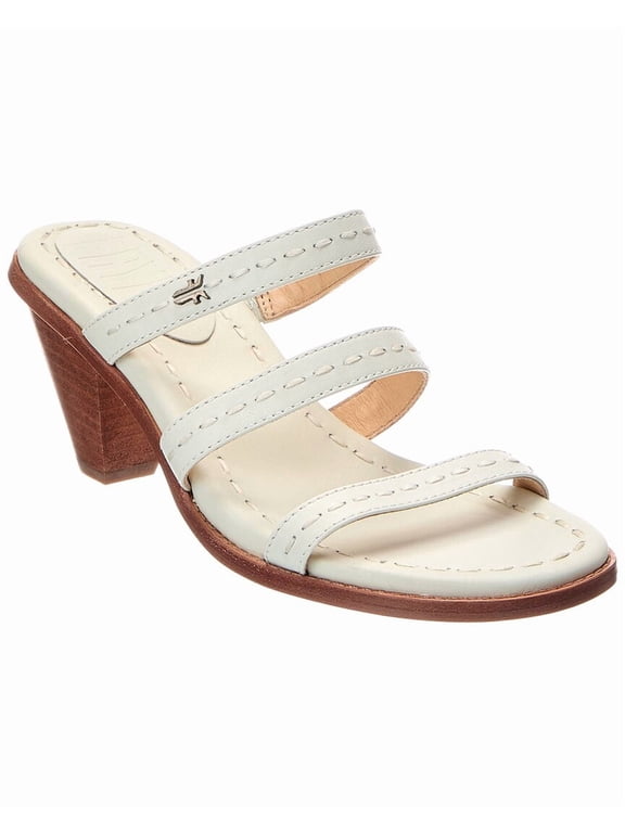 Estelle Strappy Slide Leather Sandal, 7.5, White