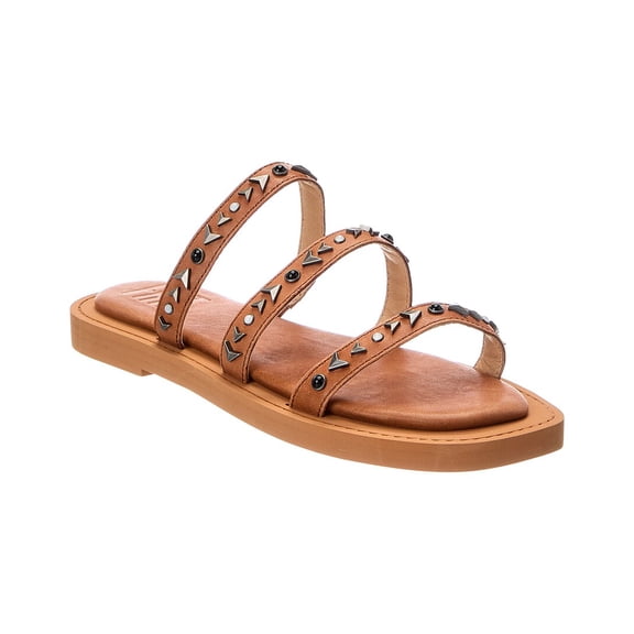 Frye Faye Studded Slide Leather Sandal, 7, Tan