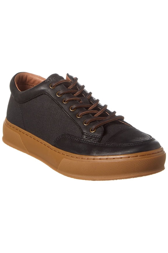 Hoyt Low Lace Canvas & Leather Sneaker, 10, Black
