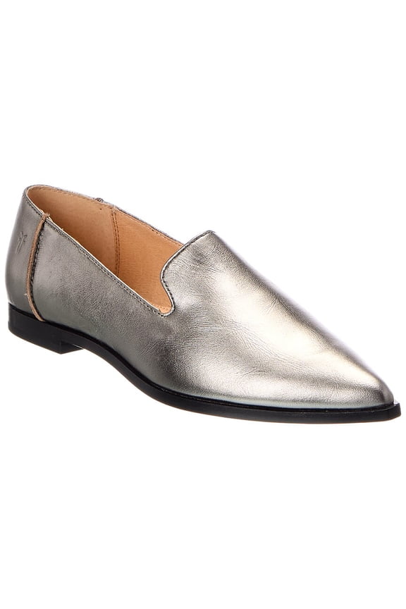 Kenzie Venetian Leather Loafer, 7.5, Silver