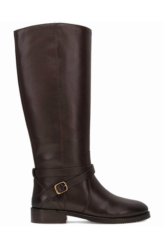 Melissa Belted Leather Boot, 8, Brown