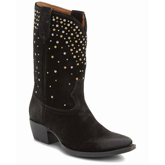 Frye Sacha Mid Stud Suede Boot, 9.5, Black