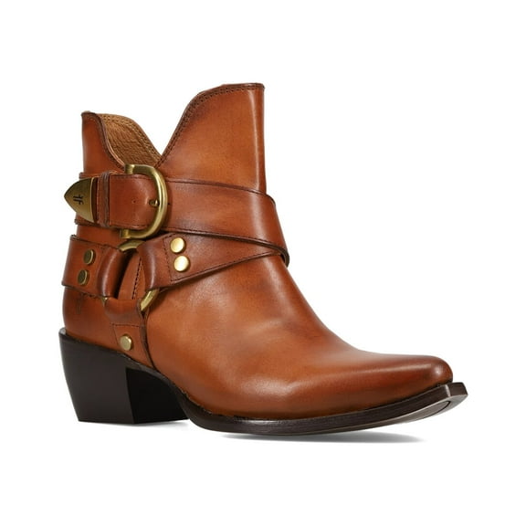 Frye Sacha Multi Strap Leather Bootie, 10, Brown