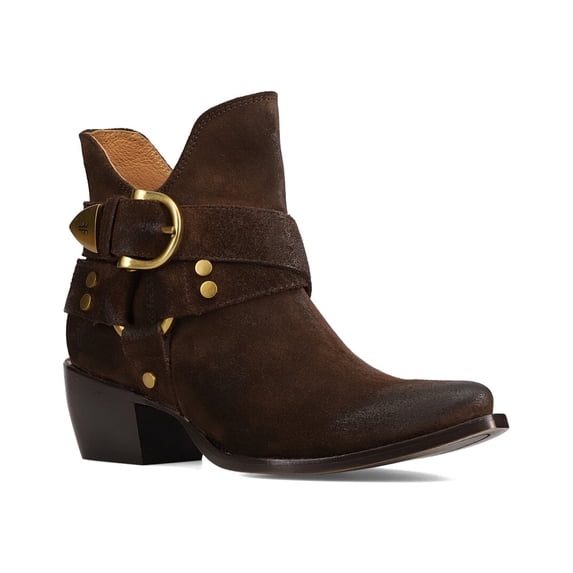 Frye Sacha Multi Strap Suede Bootie, 7, Brown