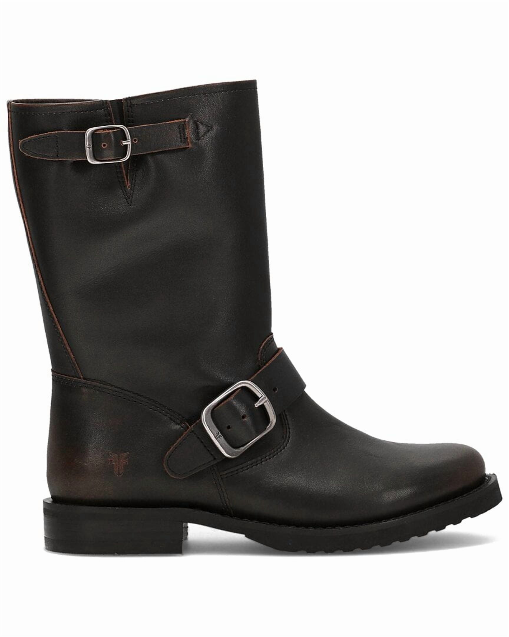 Frye Veronica Flex Vintage Moto Boots Soft Leather Black Sz 7 80s Designer Amazon.com: Frye Veronica Flex Booties for Women Made from  main image 3