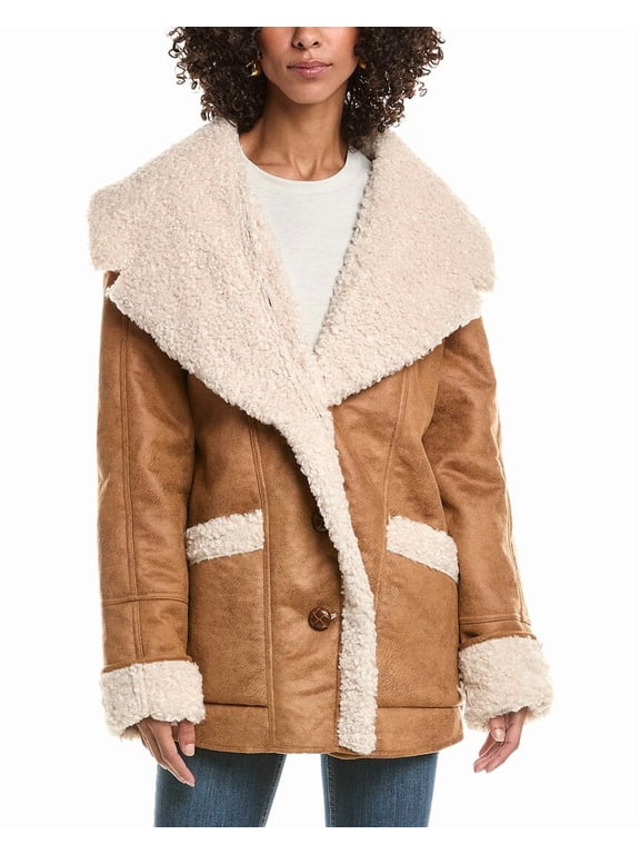 womens Shawl Jacket, l, Tan