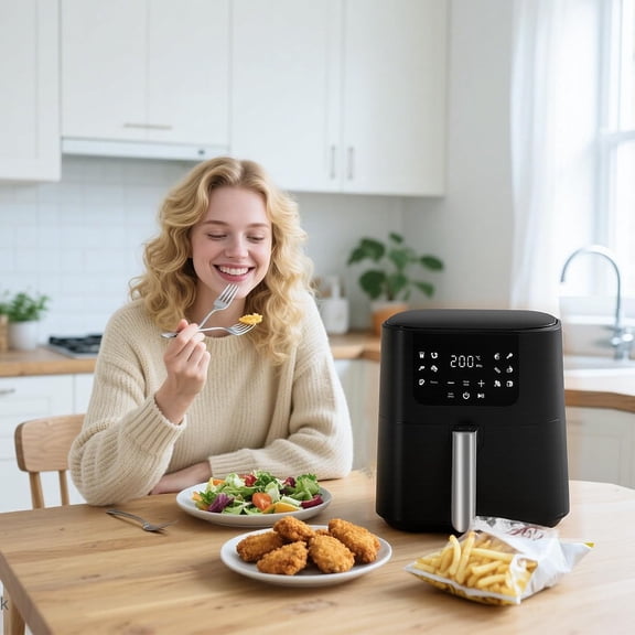 Fryer 5 QT Compact Touchscreen with Auto Menus for Quick Meals