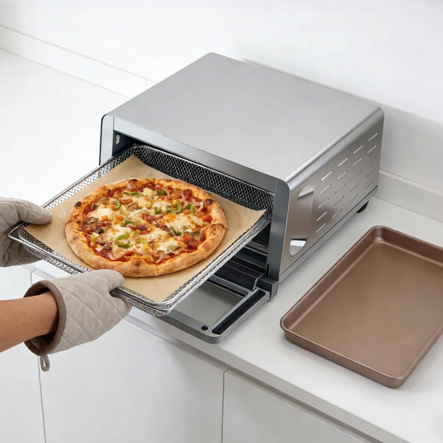 Fryer Accessories Compatible with  Flip SP151, Crumb Tray Oven Liners 100 PCS Parchment Paper Sheets Basket Baking Tray
