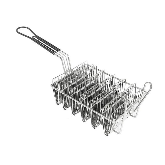 Fryer Basket Stainless Steel Tortilla Basket for Deep Fryer, Holds 8 Shells, U-shaped, Flat Base