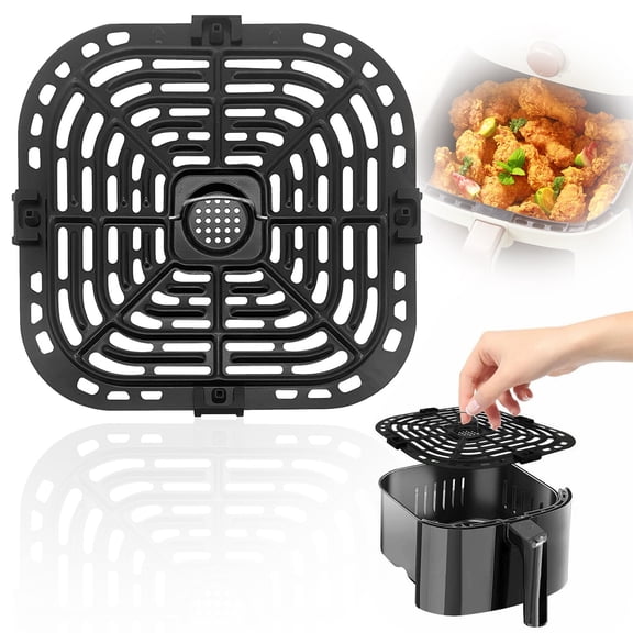 Fryer Divider Plate, Grade High Temperature Non Stick Separation Tray, Hollow Even Heat Distribution Reusable Easy Clean Multifunctional Kitchen Cooking Accessory